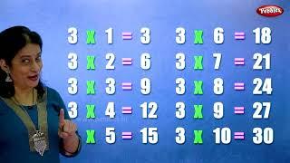 Table of 3 in English | 3 Table | Multiplication Tables in English | Learning Video | Pebbles Rhymes