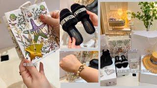 Luxury Dior Unboxing Haul  ASMR  Aesthetic Vlog ️ Shopping ️