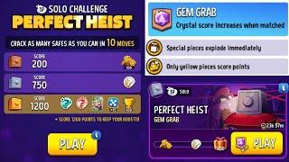 Perfect Heist GEM GRAB + ONLY YELLOW COLOR SCORE Solo. Challenge 1200 Score || Match Masters Tips