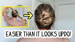 EASIER THAN IT LOOKS UPDO HAIR TUTORIAL! Short, Medium, and Long Hair Updo