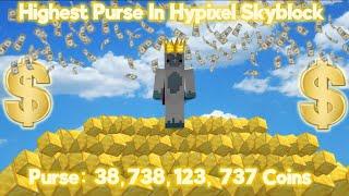 So I Got the BIGGEST PURSE on Hypixel Skyblock... (38.7 BILLION COINS)