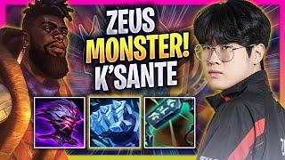 ZEUS IS A MONSTER WITH K'SANTE! - T1 Zeus Plays K'sante TOP vs Olaf! | Season 2024