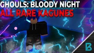 SHOWCASING (almost)ALL THE SUPER RARE / LEGENDARY KAGUNES! | Ghouls : Bloody Nights | ROBLOX