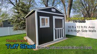 Tuff Shed Storage Shed Installation and Cost - 10' x 12' Floor Area - 8' High Side Walls