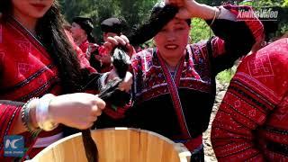 The secret of black and long hair for Yao girls in China's Guangxi