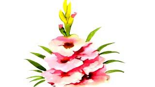 How To Draw Gladiolus Flower with Watercolor Step by Step Easily