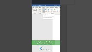 Adding Commands to Quick Access Toolbar in Word #microsoftoffice #kacelitutorials