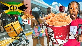 JAMAICA WALK BY| Walking Tour Of KFC Free Chicken Give Away For 50th Anniversary In Jamaica 2025 4k