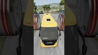 Dumper Truck & City Buses vs Hydraulic Crush- BeamNG.Drive