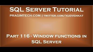 Window functions in SQL Server