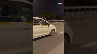 Shocking road rage in Mumbai! Man clings to moving car’s bonnet on highway #shorts