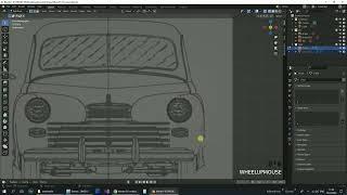 Blender 3d. Моделирование Автомобиля М20. Крыло. Сырой ролик без звука.