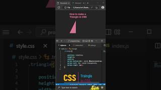 How to make triangle  in CSS #shorts #viral #youtube #html #css #webdevelopment #shortsfeed