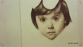 realistic portrait work on the old photo