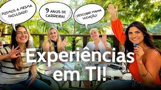 Um café da tarde com minhas amigas da facul contando nossa experiência na área de tecnologia