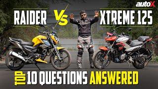 Hero Xtreme 125R vs TVS Raider 125 Detailed Comparison 2024 | Top 10 User Questions Answered | autoX