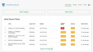 HostedScan.com - 24x7 Alerts and Detection for Security Vulnerabilities