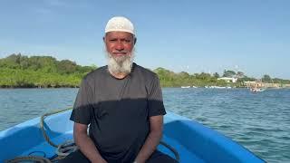 Enjoying a boat ride in the Indian Ocean near Wasini Island, Kenya.