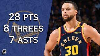 Stephen Curry 28 pts 8 threes 7 asts vs Nets 24/25 season