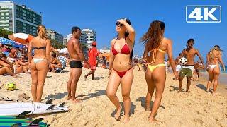  Crowded beach in Rio! IPANEMA BEACH 4K | Beach walk