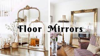 Decoration with floor mirrors