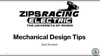 ZRE Seminar - Mechanical Design Tips