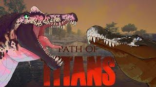 Spino hunting top apexes and deinosuchus ambush hunts - Path of titans semi-realism