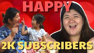 THANK YOU! HAPPY 2K SUBSCRIBERS | YOUTUBE MILESTONE | MOMSHIE TINTIN #hida #holastore