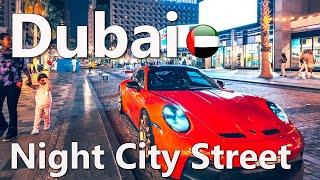 Evening Dubai Street Life JBR Downtown To Dubai Marina Walking tour 4K