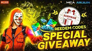 Free Fire Giveaways - Redeem code Giveaways - MCA Arjun Gaming #freefirelive #freefiretelugu