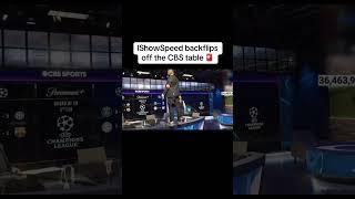 IShowSpeed backflips off the CBS table #funny #ishowspeed #thierryhenry #jamiecarragher #foryou