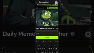 Memes Lab Bot | Daily Memecoin Cipher | 25 September