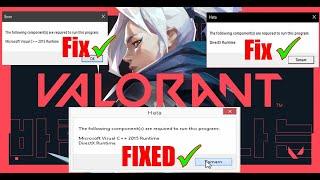 Valorant Direct X Runtime Error and Visual C++ 2015 Runtime Error Solution