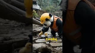 Viral! This Panda Became a Hero During a Deadly Landslide! #shorts #shortvideo #animalrescue #ai