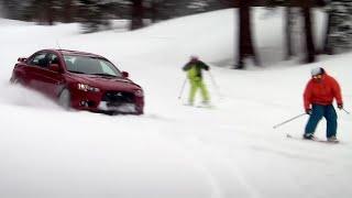 Evo vs Skiers | Top Gear USA