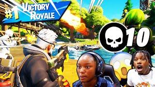 PLAYING FORTNITE BATTLE ROYAL WITH MY FAMILY THEY GOT SO MUCH BETTER!!!