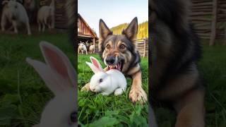 hunter wild dogcaught a baby rabbit #rabbit #wilddog #greenfarm #animals #petanimals #pets #pet