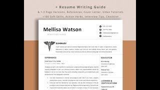 Registered Nurse Resume Template, Instant Download for Word, Mac, Google Docs, CV Template 2022