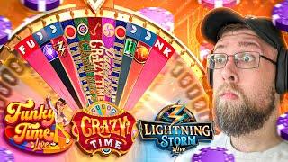 BIG BETS ON CRAZY TIME, LIGHTNING STORM & FUNKY TIME GAME SHOWS!