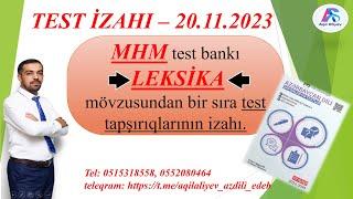 TEST İZAHI. LEKSİKA. MHM test bankı. #miq #abituriyent #azdili #buraxilisimtahani #sertifikasiya