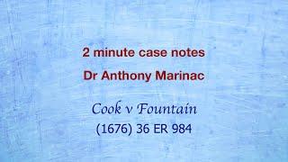 Cook v Fountain (Nature of equity)