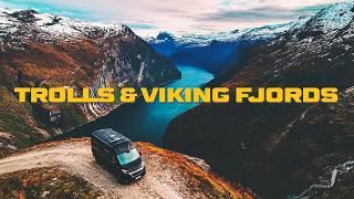 Cozy Van Life Camping Off-Grid in Viking Fjords & Heavy Rain Storms. Across Mountains & Through Snow