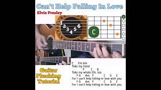 Can't Help Falling In Love - Elvis Presley guitar chords w/lyrics & plucking tutorial