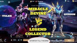 MOBILE LEGENDS VS ARENA OF VALOR - LEGEND COLLECTOR VS DIVINE MIRACLE SKIN BEST SKIN COMPARISON