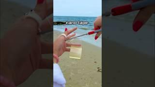 I Made a SAND NANO TAPE BUBBLE at the Beach! ️⏳