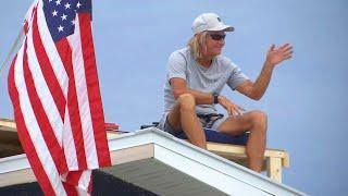 Florida Man Sleeps on Garage Roof in Protest