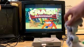 Crash Bandicoot 1996 on CRT on Japanese PS1 in 2024