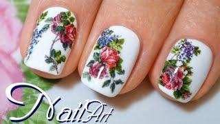 Цветочный дизайн ногтей / NailArt в стиле ПРОВАНС / цветочный принт / слайдеры MILV