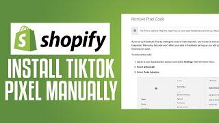 How To Install TikTok Pixel Manually On Shopify (2025) Easy Tutorial