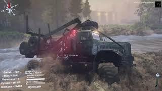 стандартный звук двигателя ямз 238 грузовика краз 255 в игре Spintires 2014